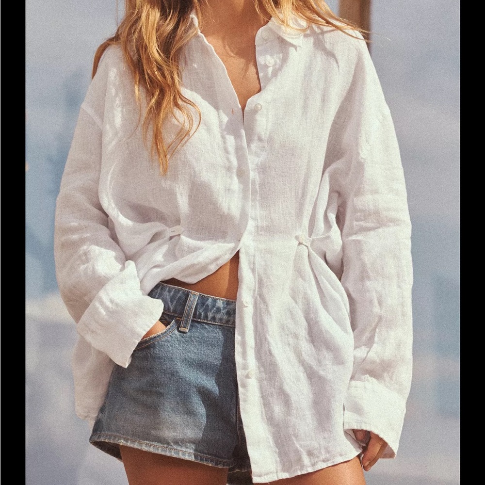 Zara 100% linen shirt